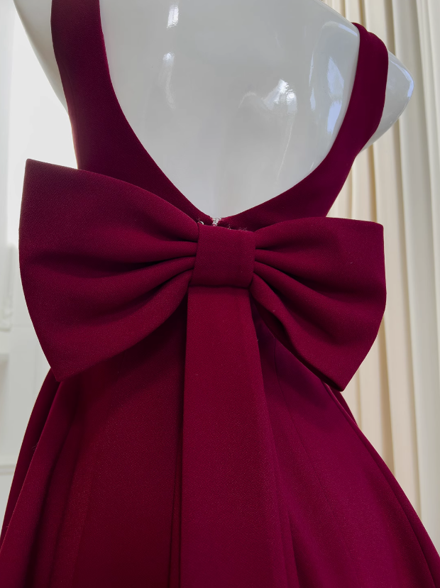 Burgundy A-line Spaghetti Strap Short Prom Dress Homecoming Dress