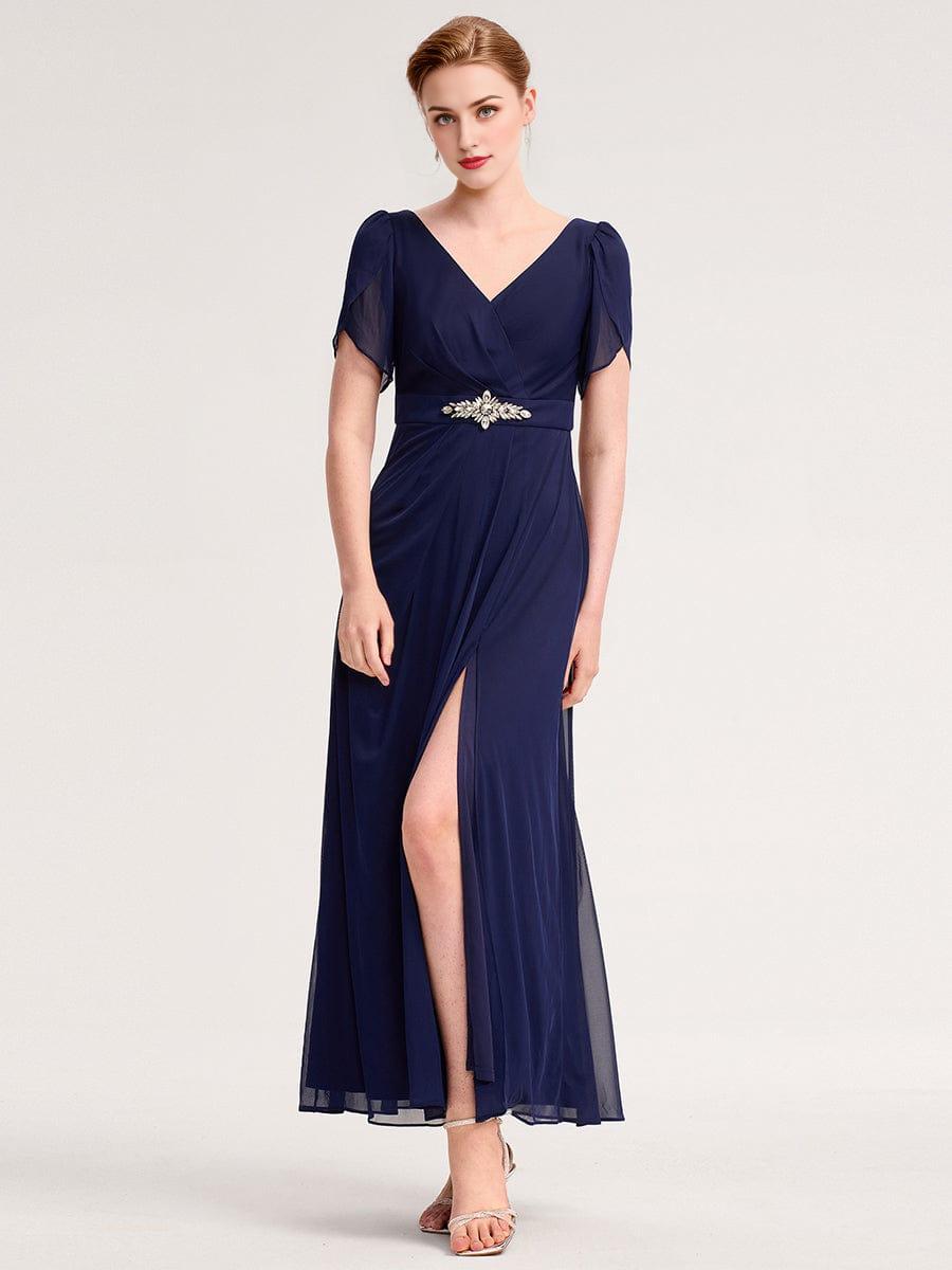Chiffon A-Line Ruffle Sleeve Evening Dress