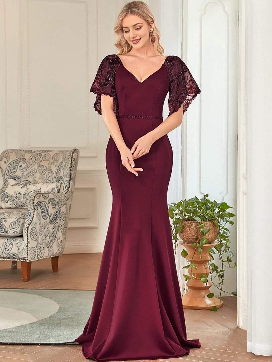 Sexy V Neck Mother of the Bride Dress