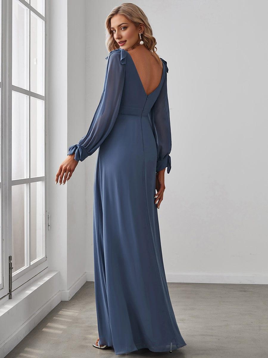 Open Lantern Sleeve A-Line Mother of the Bride Dress