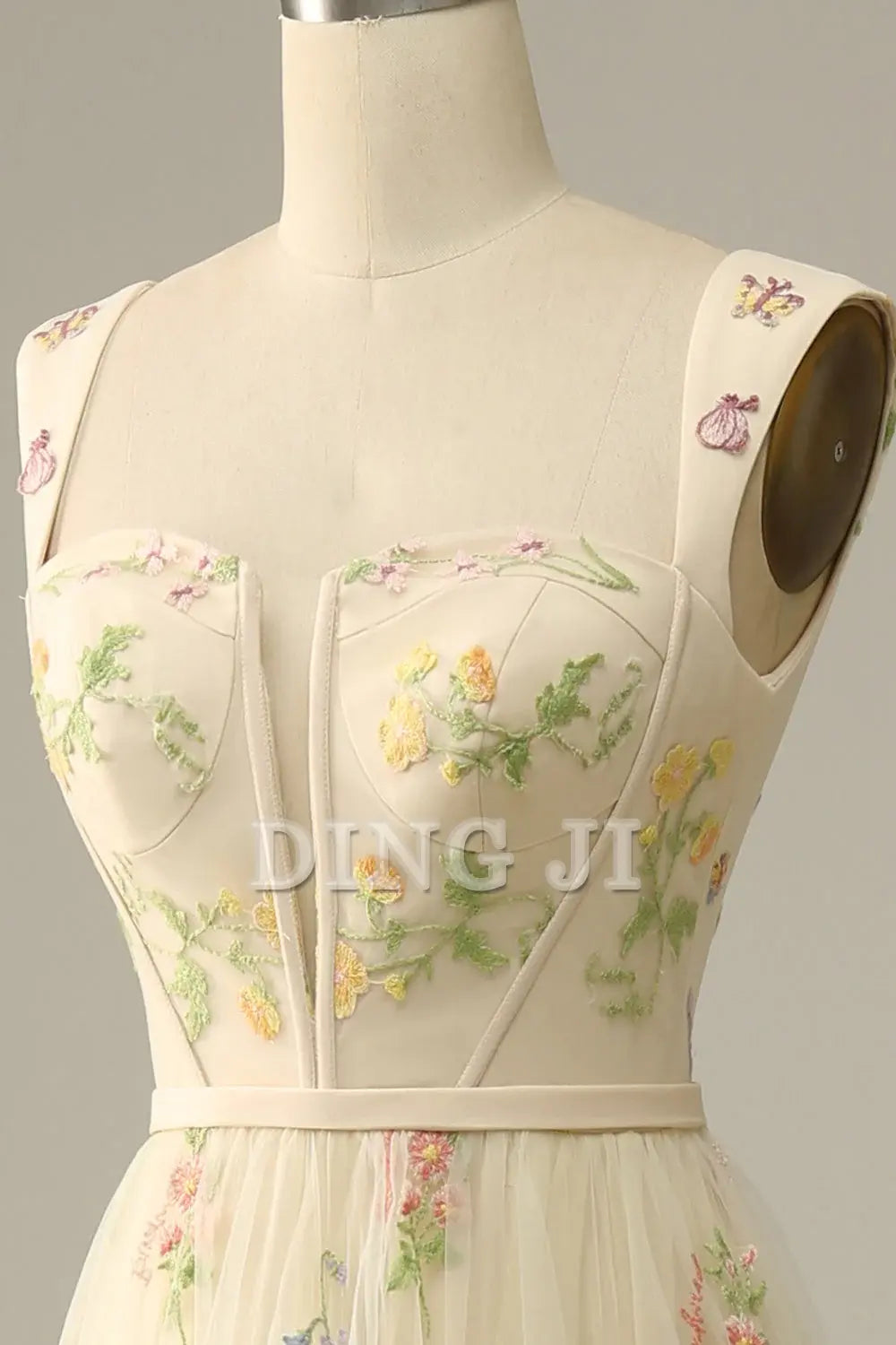 DingJiDress Prom Dress A-Line Square Neck Lace Embroidered Luxury Formal Women's Dresses Wedding Guests Dresses
