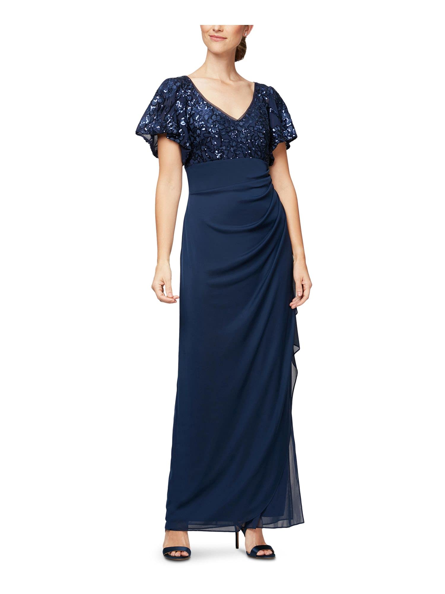 DingJiDress Mother of the Bride or Groom Dresses Sequin Bodice Long Dress Elegant Wedding Guests Dresses