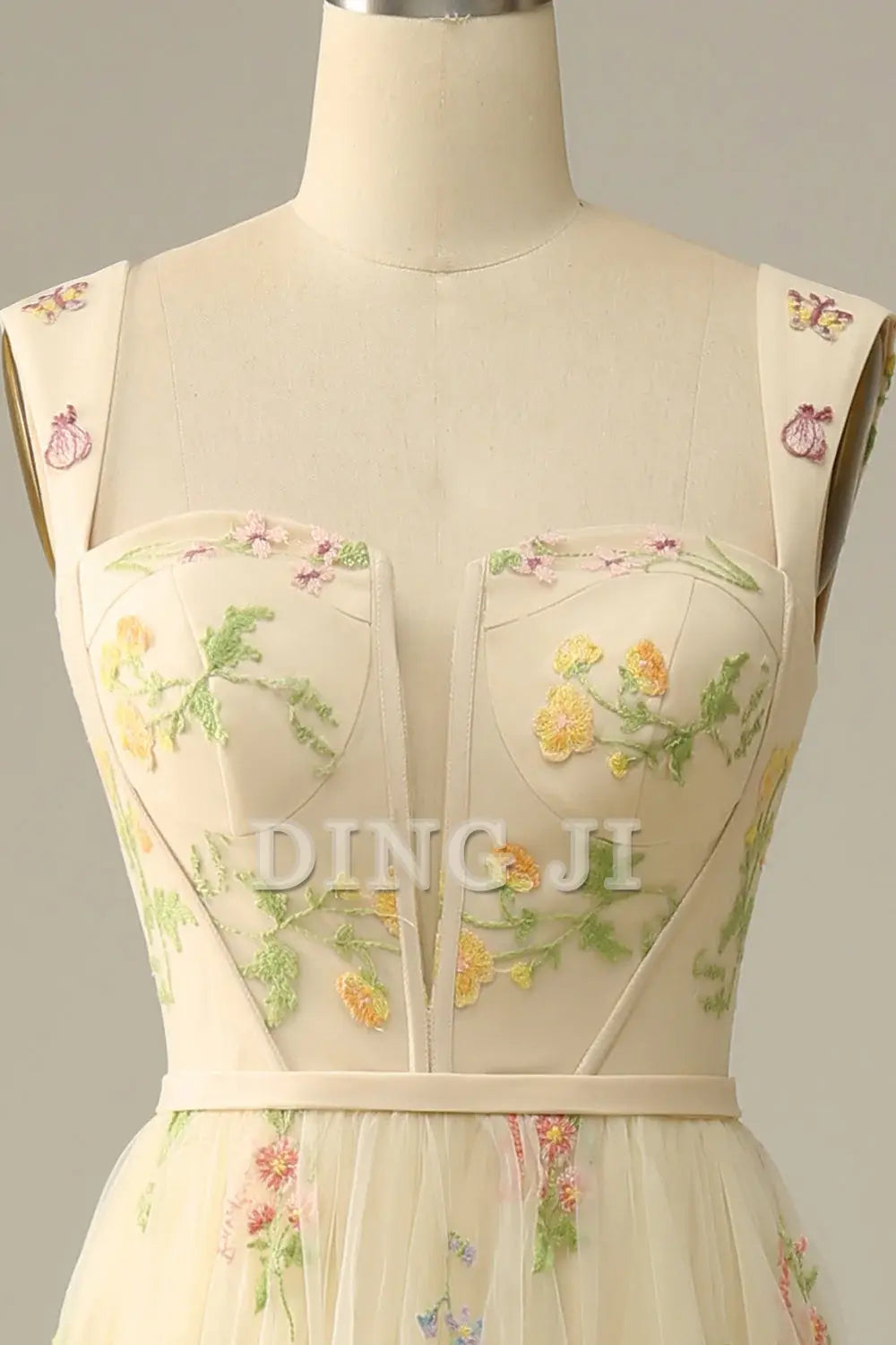 DingJiDress Prom Dress A-Line Square Neck Lace Embroidered Luxury Formal Women's Dresses Wedding Guests Dresses