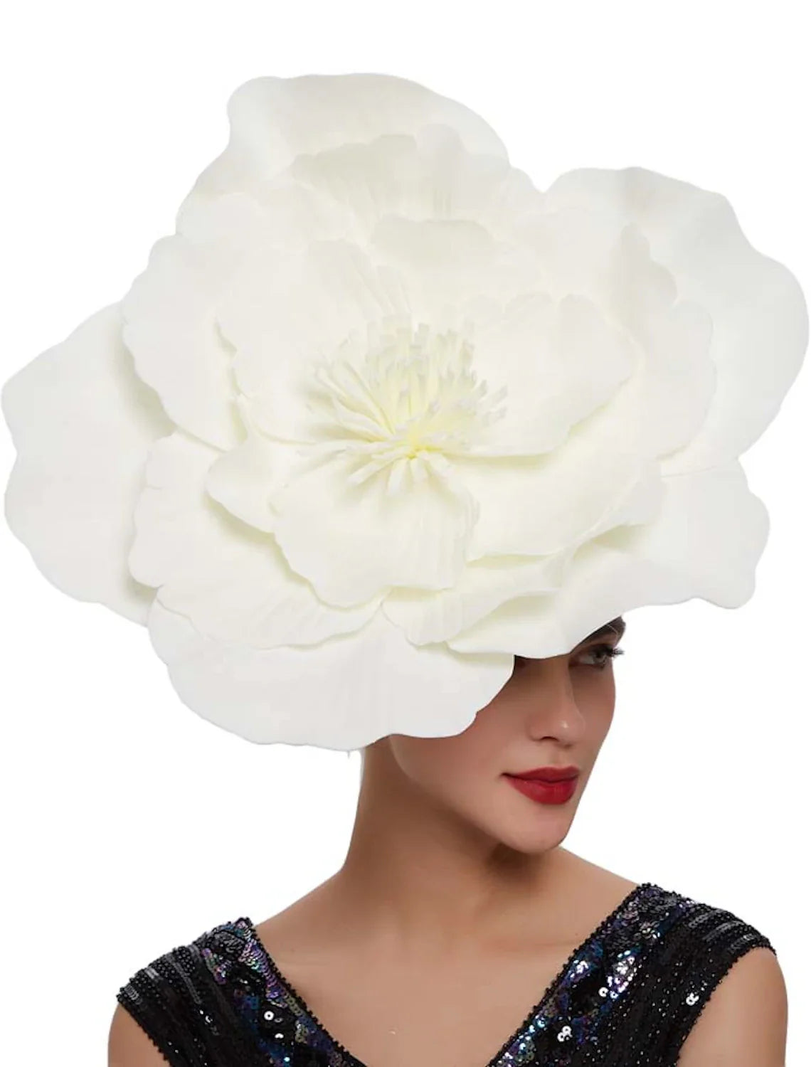 DingJiDress Fascinators synthetic fibre Halloween Kentucky Derby Funny Sun Protection With Flower Headpiece Headwear