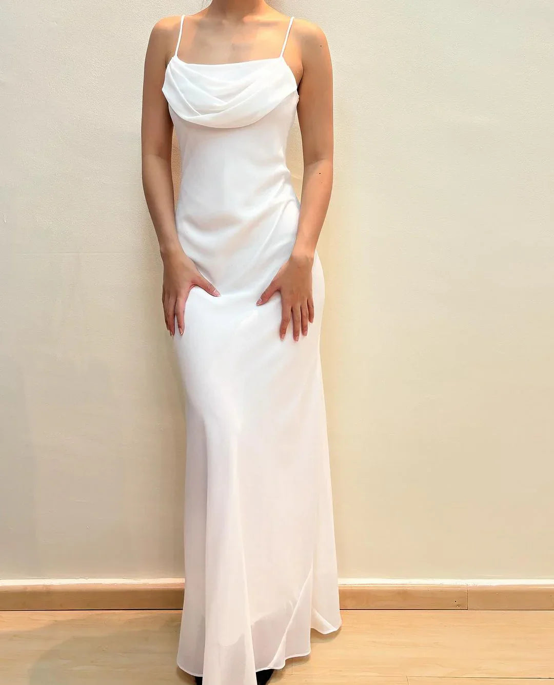 DingJiDress Formal Women's Dresses Spaghetti Strap Suspender Dress Elegant Simple Wedding Dress