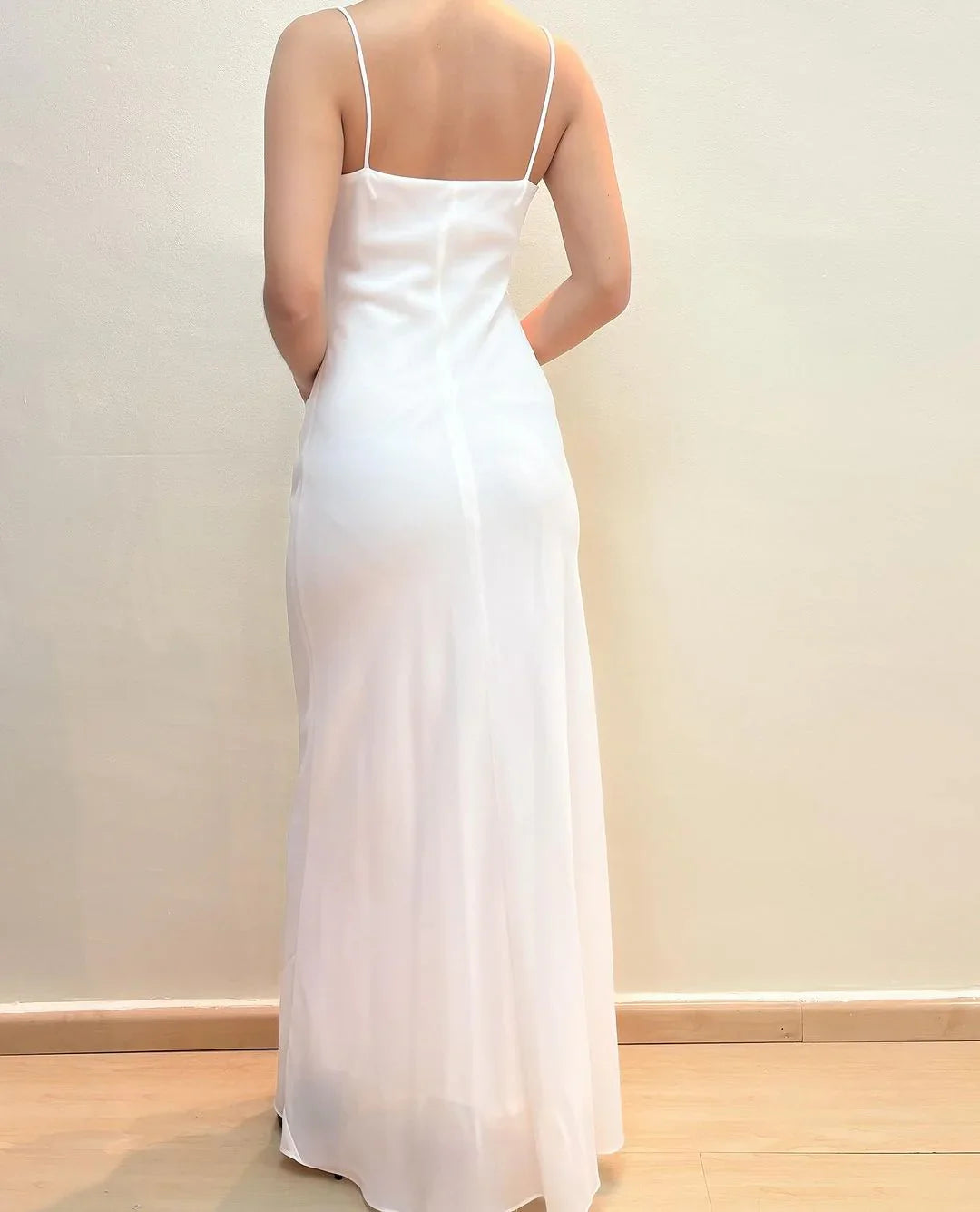 DingJiDress Formal Women's Dresses Spaghetti Strap Suspender Dress Elegant Simple Wedding Dress