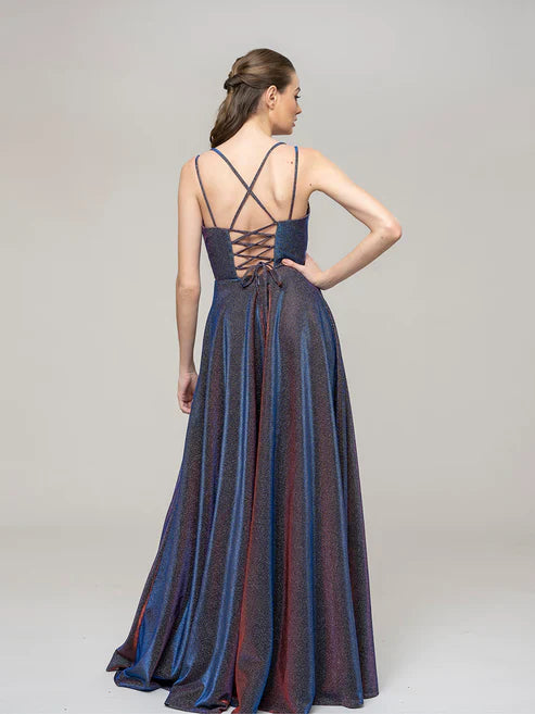 DingJiDress Floor Length Strappy A Line Formal Dresses With Pockets
