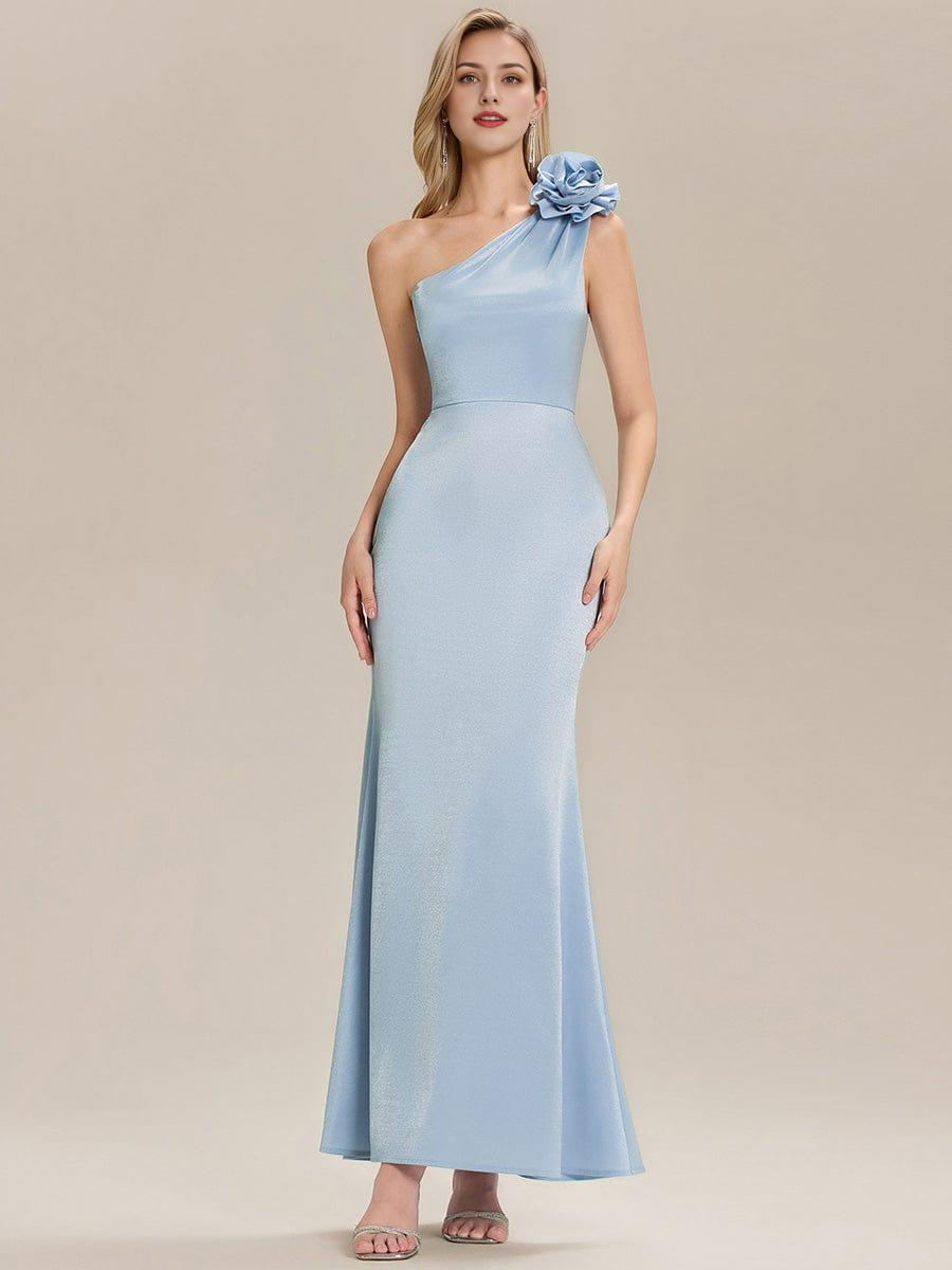 One Shoulder Knit Mermaid Evening Dress