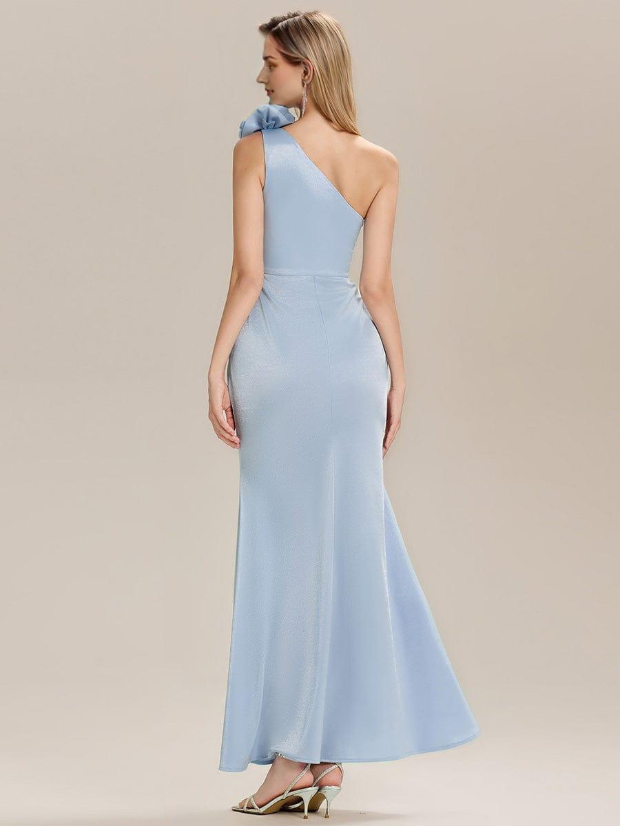 One Shoulder Knit Mermaid Evening Dress