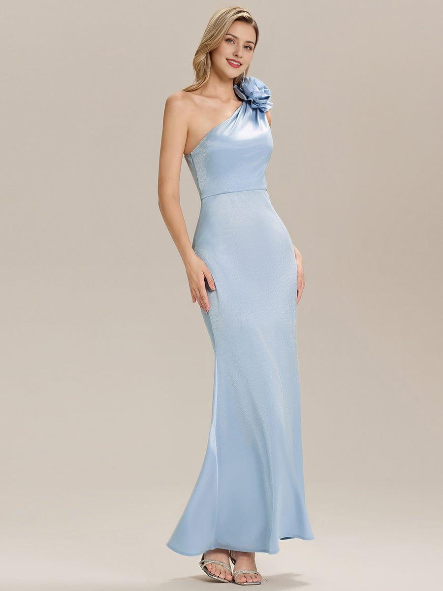One Shoulder Knit Mermaid Evening Dress