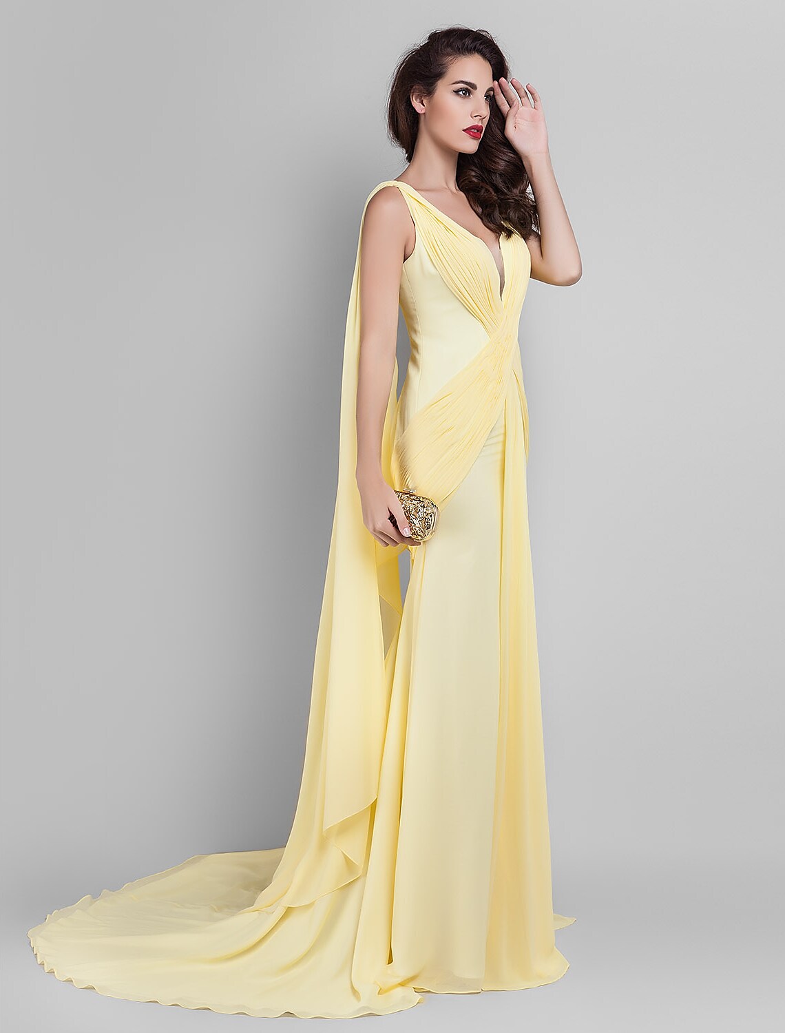 Elegant Dress Wedding Guest Sleeveless Neck V Back Criss Cross Side