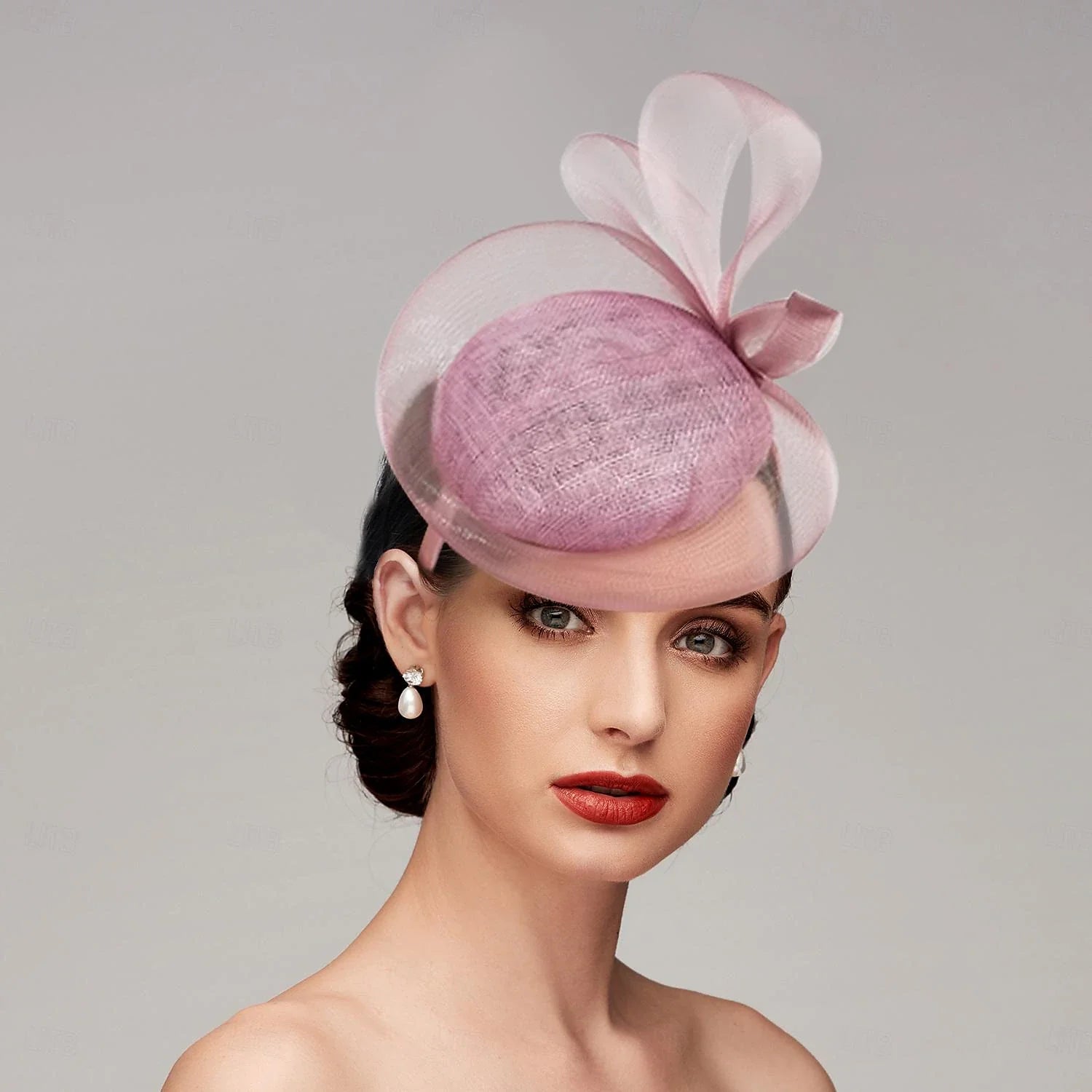 DingJiDress Headbands Fascinators Ne Saucer Hat Wedding Tea Party Horse Race Ladies Day With Bows Flower Headpiece