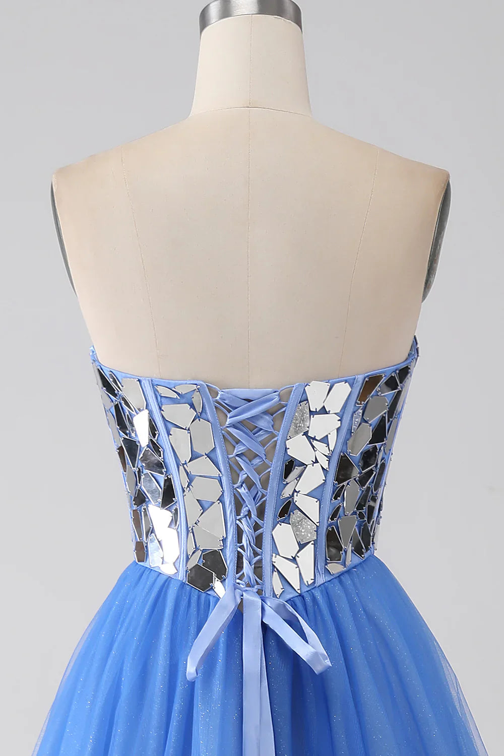 DingJiDress A-Line Sweetheart Mirror Royal Blue Prom Dress
