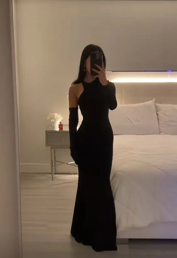 Sexy Mermaid Black Party Dress Long Prom Dress ﻿
