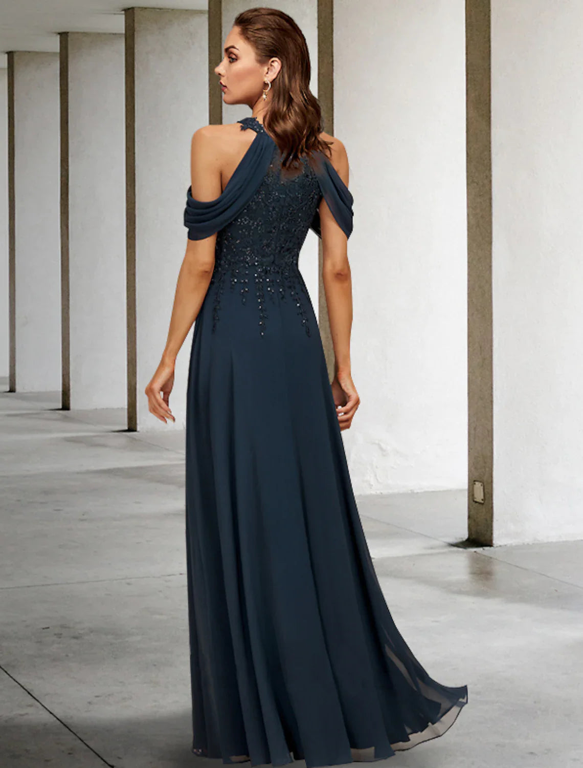A-Line Mother of the Bride Dress Plus Size Elegant Floor Length Lace Tulle Sequined Sleeveless with Appliques