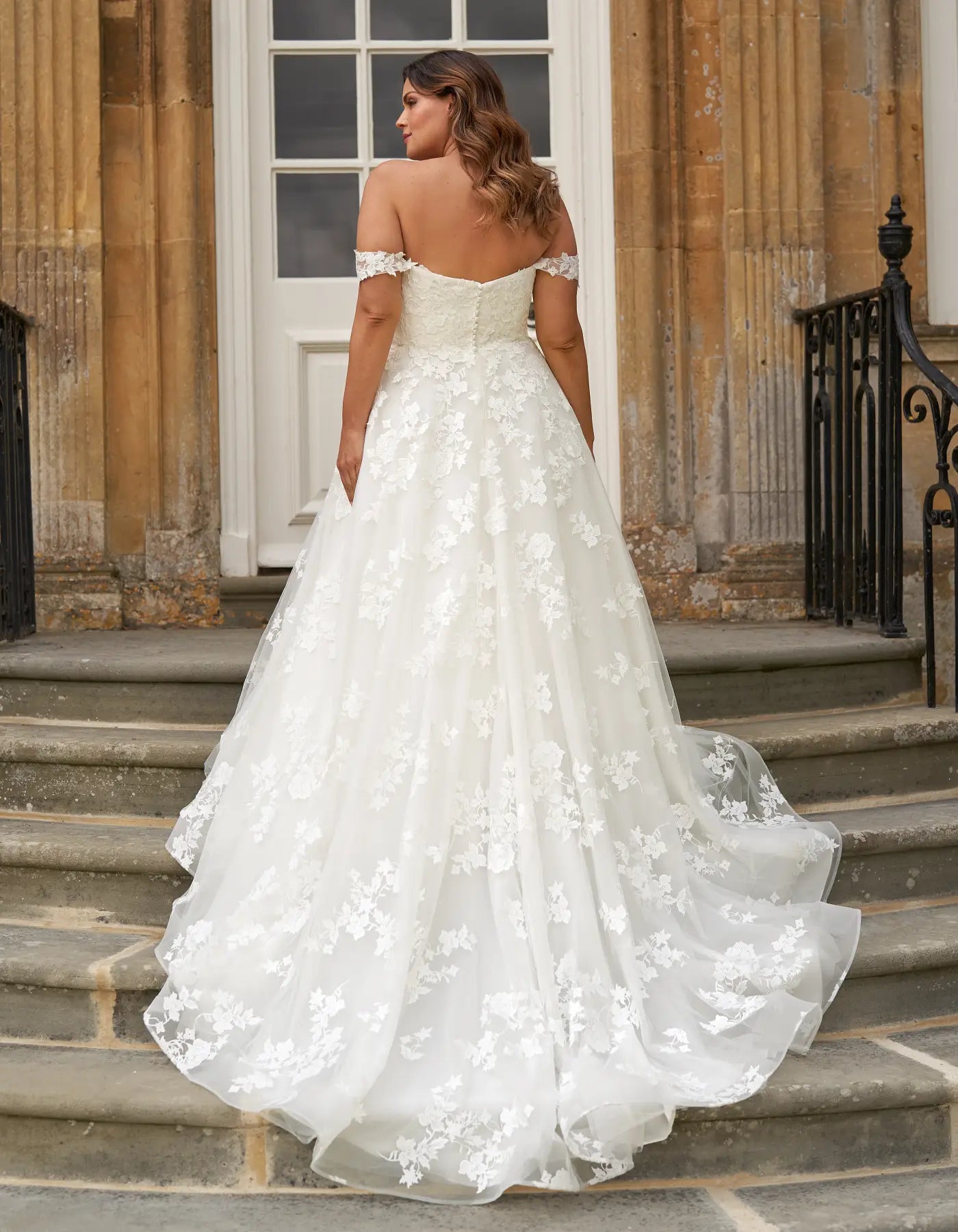DingJiDress a fully embroidered a-line with off-the-shoulder straps