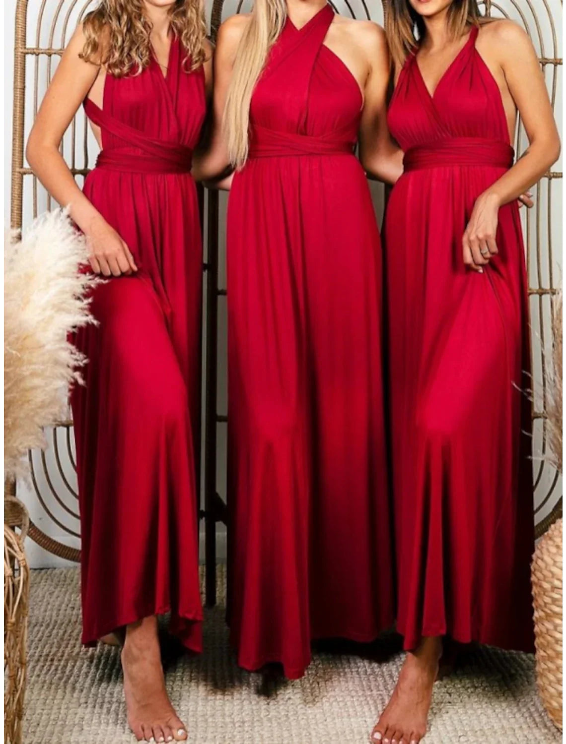 Mermaid / Trumpet Bridesmaid Dress V Neck Long Sleeve Elegant Court Train Chiffon with Ruching / Solid Color