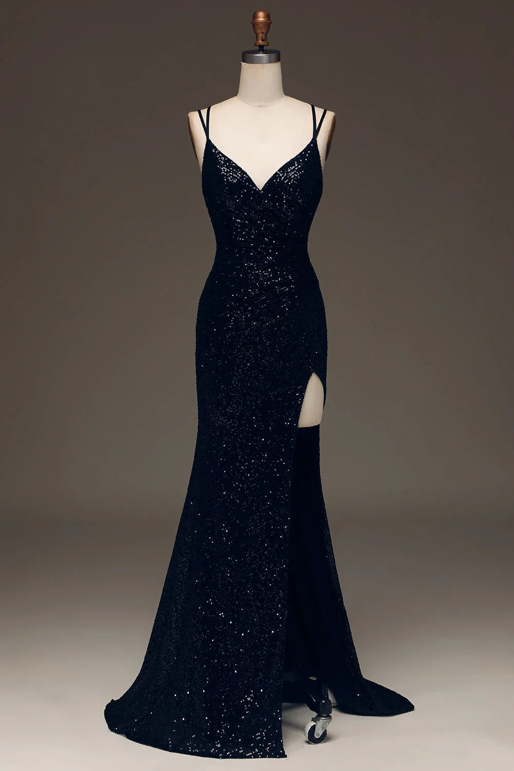 DingJiDress Prom Dress Sparkly Spaghetti Straps Sequin Mermaid Cultivate oneself Side Fork Long Formal Women's Dresses Wedding Guests Dresses