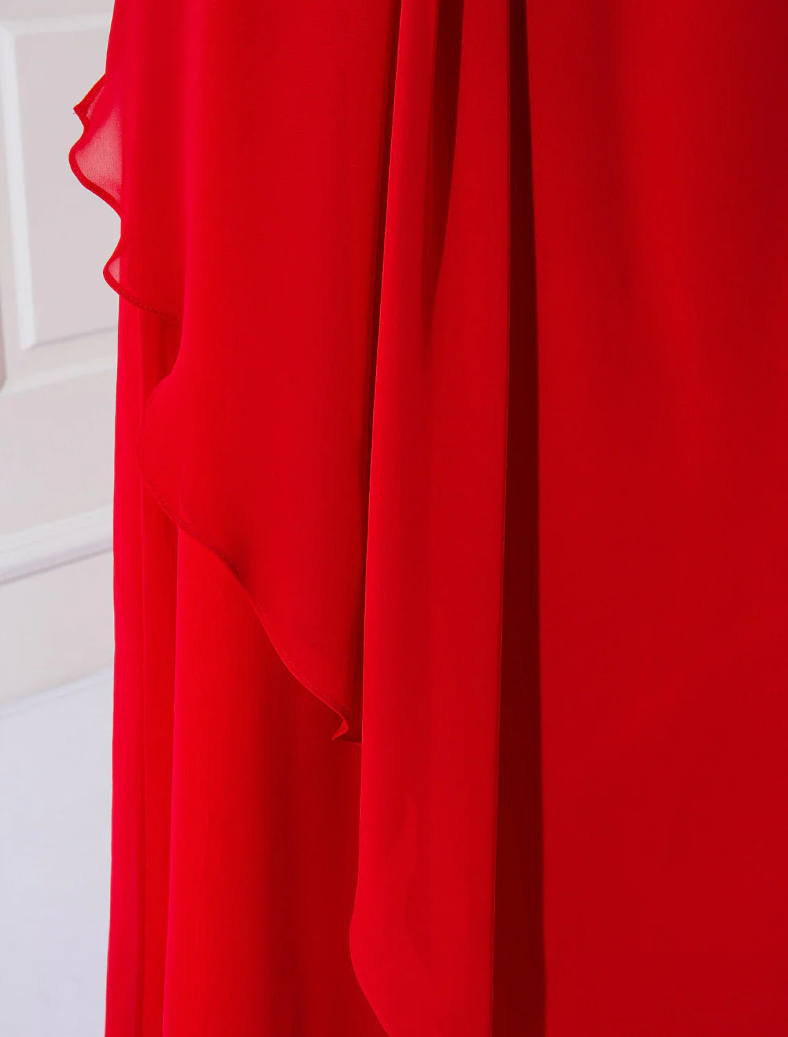Sheath / Column Minimalist Dress Wedding Guest Sweep / Brush Train Half Sleeve Off Shoulder Chiffon with Ruched Draping