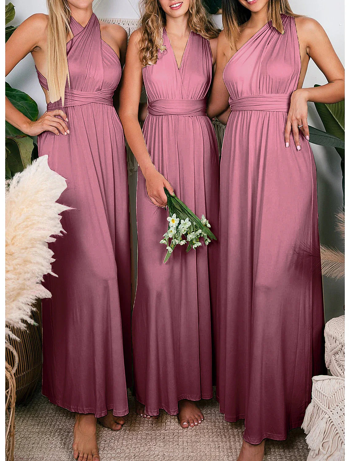 Mermaid / Trumpet Bridesmaid Dress V Neck Long Sleeve Elegant Court Train Chiffon with Ruching / Solid Color